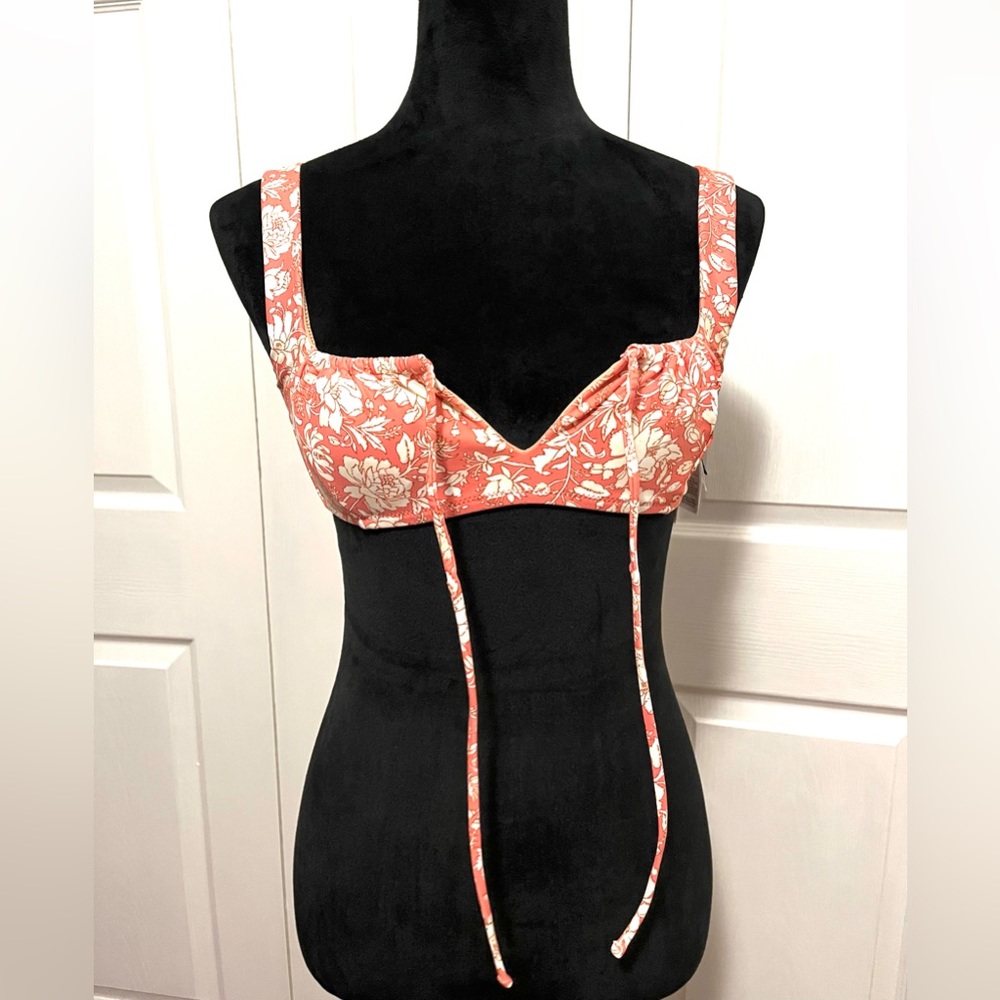 JCrew Swim Tie Front Square Neck Bikini Top Sz XS - Picture 8 of 14